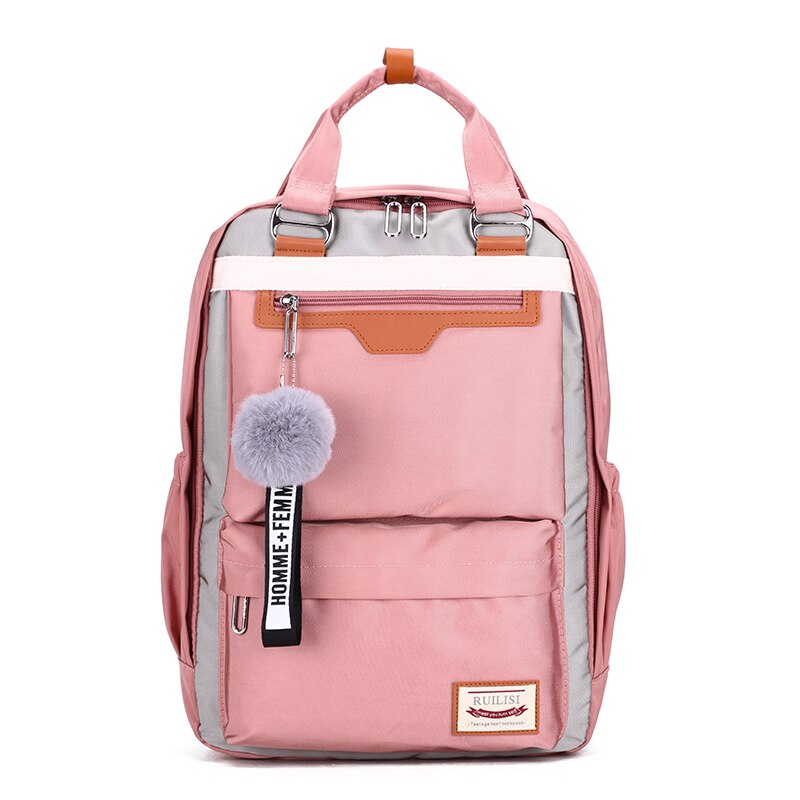 Mochila GRANDE DE VIAJE PARA MUJER, morral escolar A la para chicas adolescentes, bolsa para ordenador portátil de ,: pink