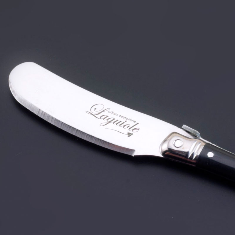 4 stk 6.25 & #39 ;& #39 ; laguiole stil smør kniv spredere sæt sort håndtag osteknive rustfrit stål bestik bar restaurant levering
