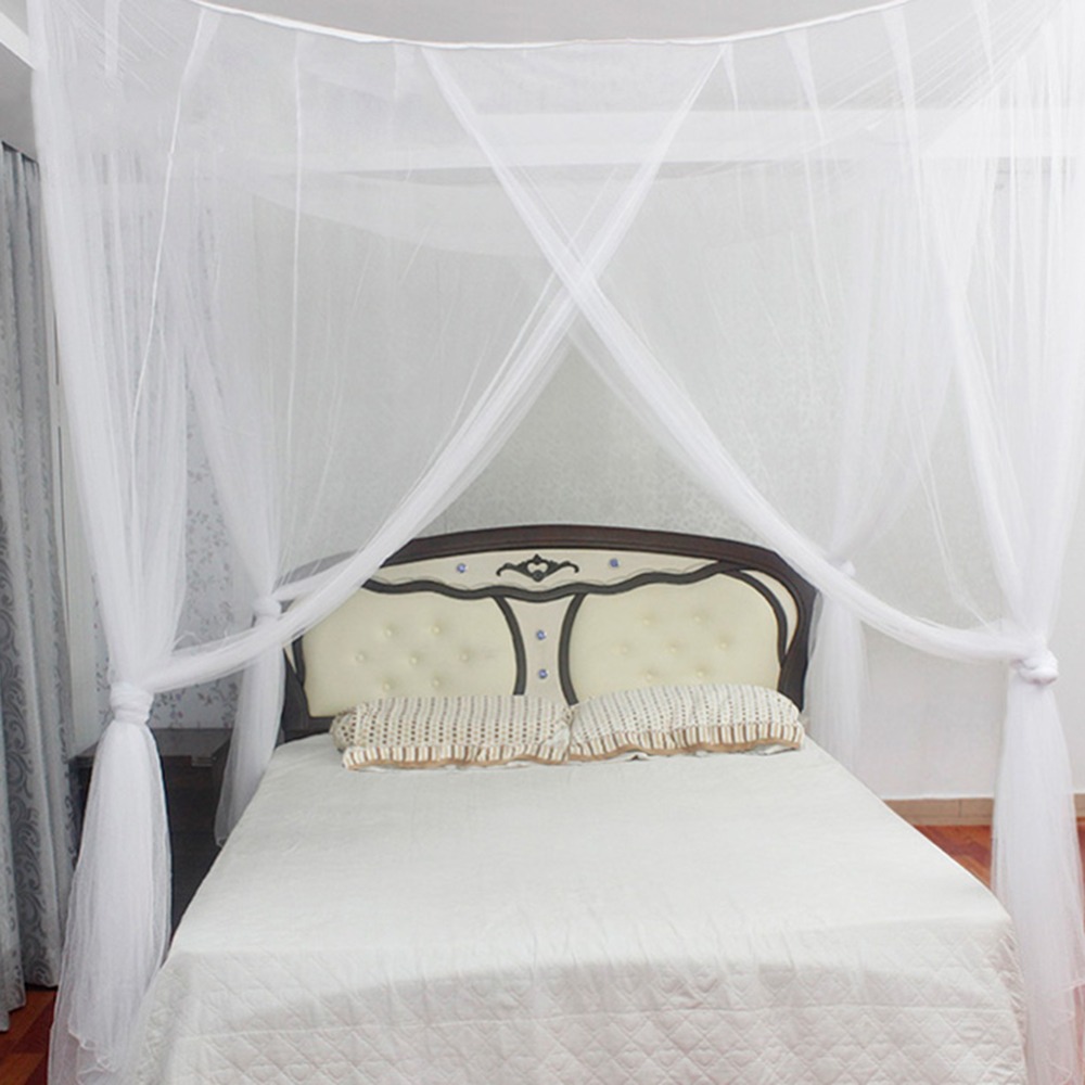 Bett Baldachin Moskito Netz 4 Ecke Volle Netz Europäischen Stil Für Doppel vier Ecke Schlafzimmer Dekoration Hängen Bett Volant