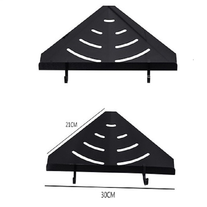 Space Aluminum Black Shower Hanging Shelves Corner Wall Storage Triangle Shelf For Bathroom Shower Tray Wall Shelving