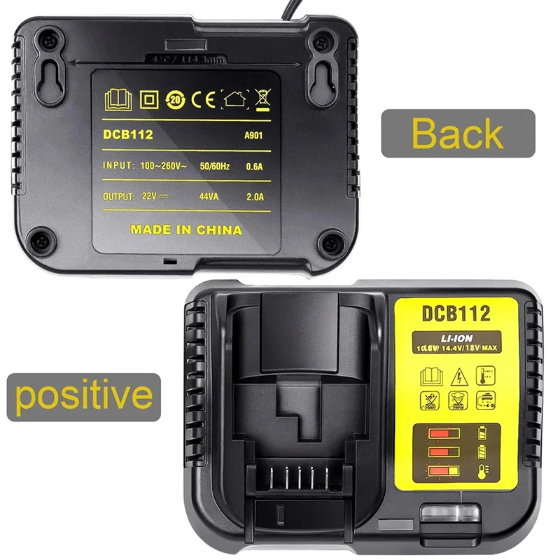 Electric 2.0A Lithium Battery Charger With LED Display For DeWalt Original Tool Battery 10.8V 14.4V 20V Battery Charger