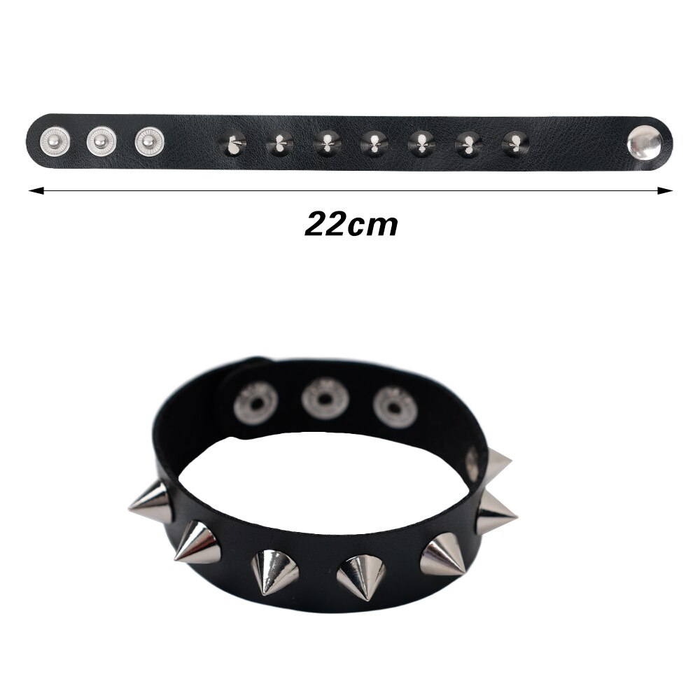 Spikes Klinknagel Stud Brede Manchet Pu Lederen Punk Gothic Rock Unisex Lederen Armband Bangles Polsband Mannen Unisex Sieraden