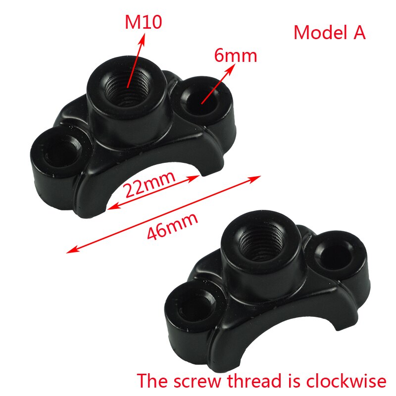 1Pair 22mm 7/8" Universal Motorcycle Handlebar Brake Clutch Master Cylinder Mirror Clamp Mount Bracket M10