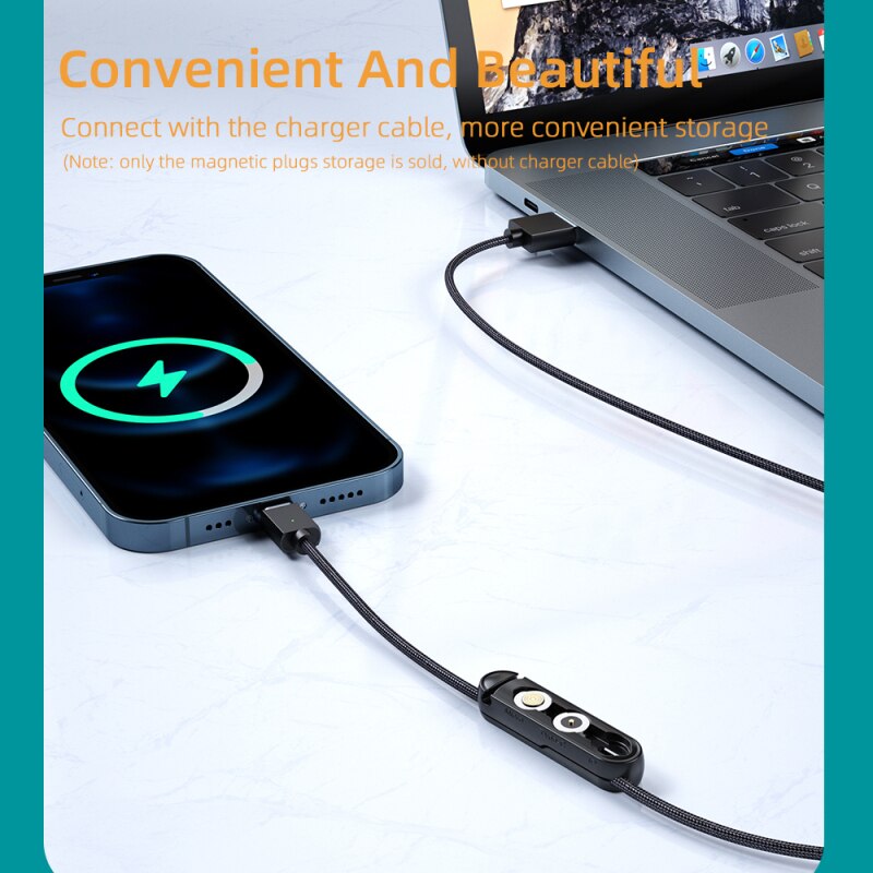 Essager Magnetische Kabel Stecker Fall Für iPhone Micro USB Typ C Portable Storage Box Magnet Adapter Stecker Silikon