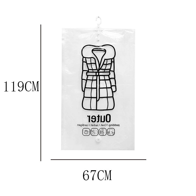 Bolsa colgante de compresión al vacío para el hogar, bolso de almacenamiento de ropa a prueba de humedad, con Tirador Lateral: 119x 67cm