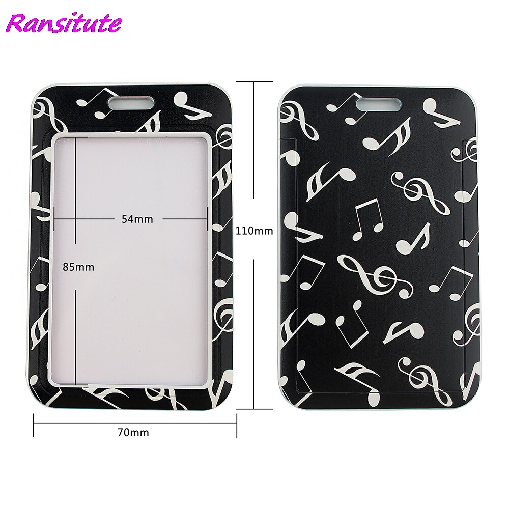 Ransitute-cordón para tarjetas de crédito, tarjetero titular de la identificación, bolsa de viaje, tarjeta bancaria, autobús, insignia, color blanco y negro, R1506: 2