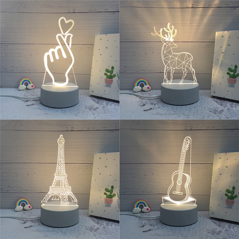 Sololandor 3D Led Lamp Creatieve 3D Led Night Lights Novelty Illusion Night Lamp 3D Illusion Tafellamp Voor Thuis Decoratieve licht