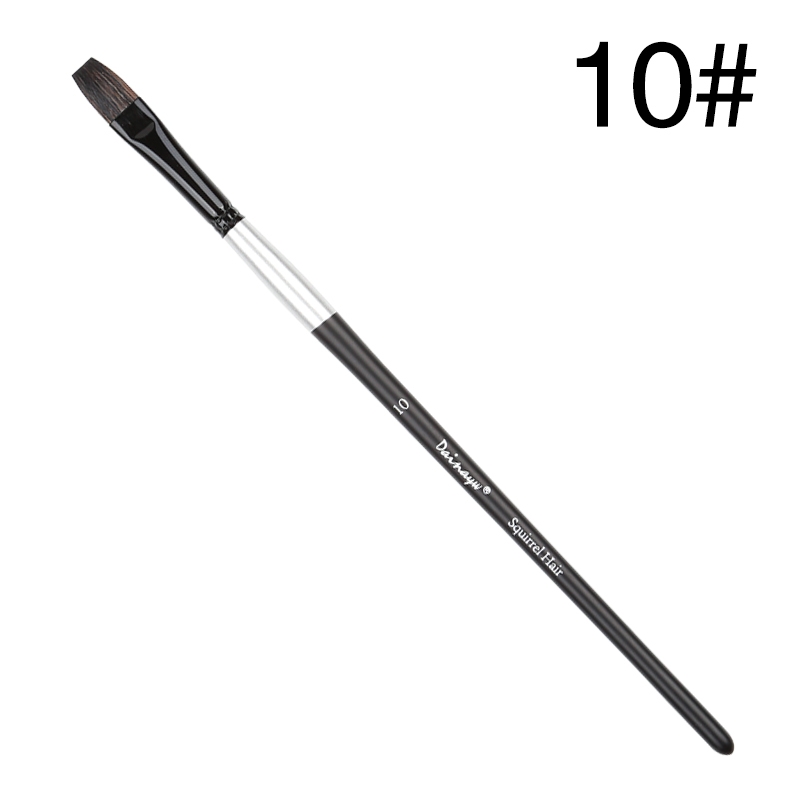 Dainayw-pincel plano de pelo de ardilla para acuarela, pinceles de pintura artística para acuarela , dibujo acrílico Gouache