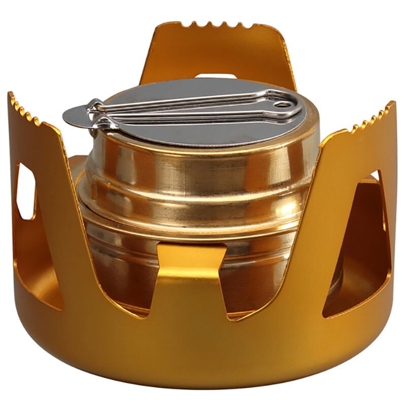 Outdoor Camping Vaporized Liquid Alcohol Pure Copper Burner Portable Alcohol Stove Aluminum Alloy Bracket