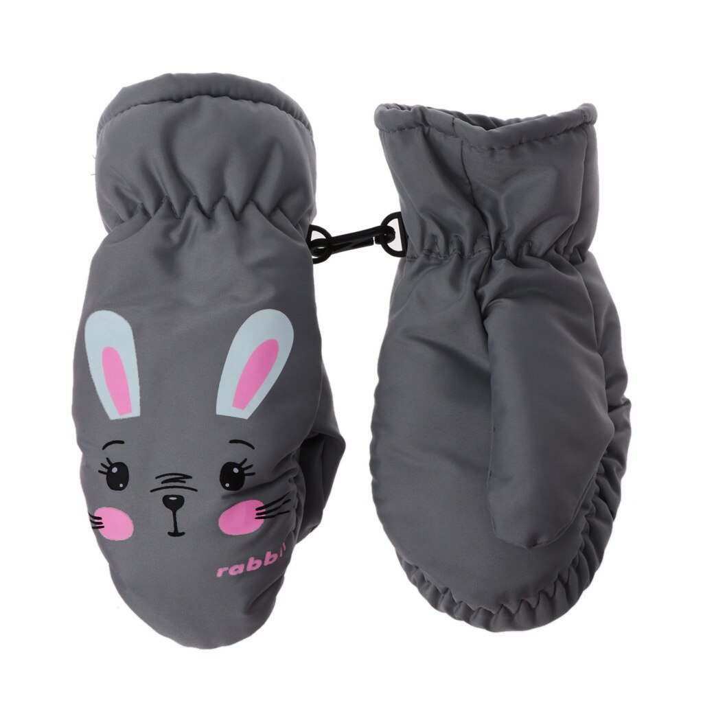 Guantes de invierno abrigados para niños a prueba de viento para niños niñas esquí ciclismo escalada exterior guantes impermeables: Gray