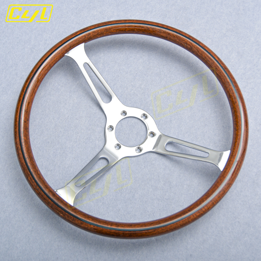 15 Zoll 380 mm Universal- retro Auto Holzfilm Lenkrad Klassisches Jahrgang Holz Sportlenkrad