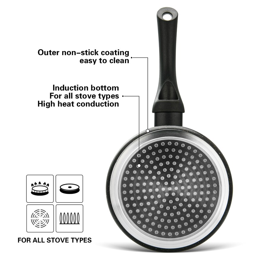 Without The Lid Non-Stick Pans 16CM Plastic Handle Milk Pot Sauce Pan Coating Aluminum Pots for Cooking Cookware Kitchen Pots