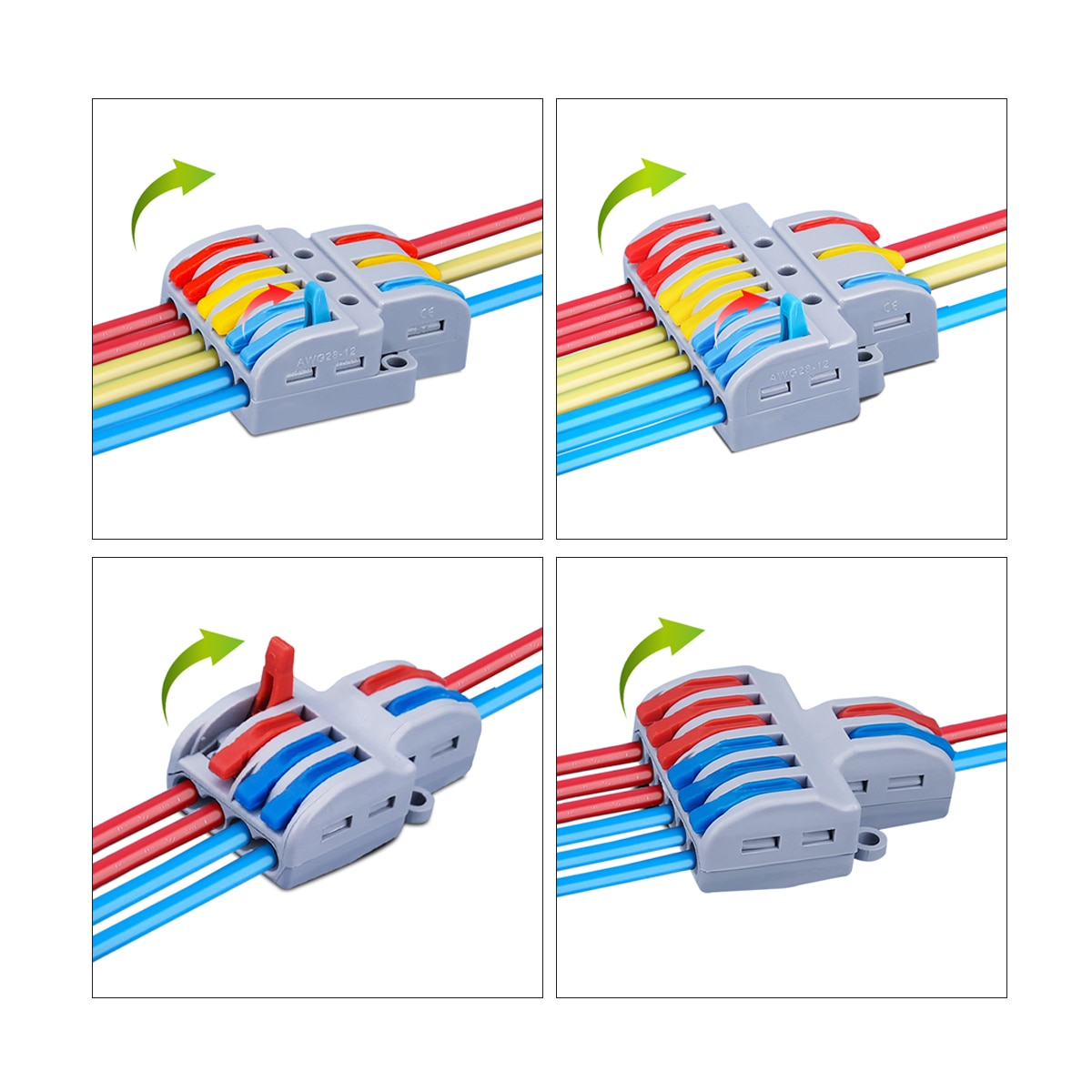 10Pcs Quick Wire Connector Lt Spl Universal Bedrading Kabel Connectors Push-In Dirigent Terminal Block Elektrische Splitter