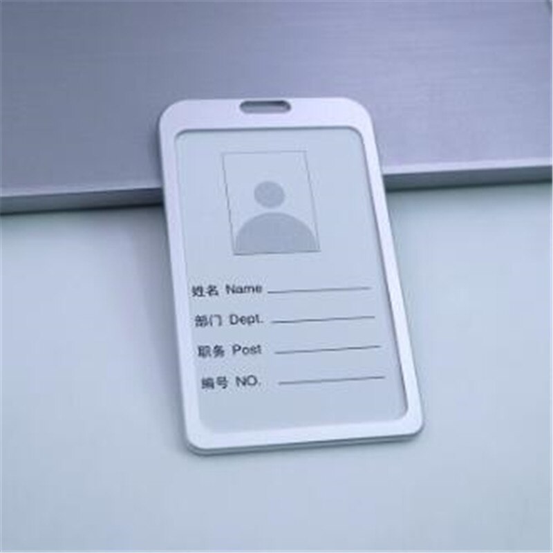 1PC di Alta qualità In Lega di Alluminio di Lavoro Titolare della Carta di Nome Della Carta di IDENTIFICAZIONE Della Copertura del Metallo Certificato di Lavoro Identità Distintivo ID Biglietto Da Visita di caso: Silver
