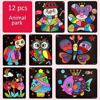 15/pcs Cute fairy tale style DIY Magic transfer sticker Transfer painting crafts for kids arts and crafts toys for children: C