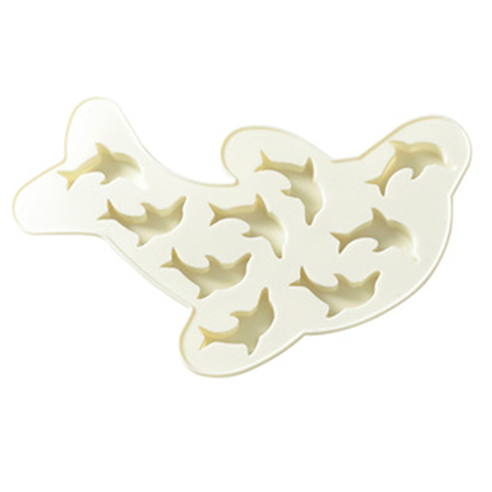 Moule à glace en Silicone en forme de dauphin, mignon, chocolat, gadget de cuisine GQ: Beige