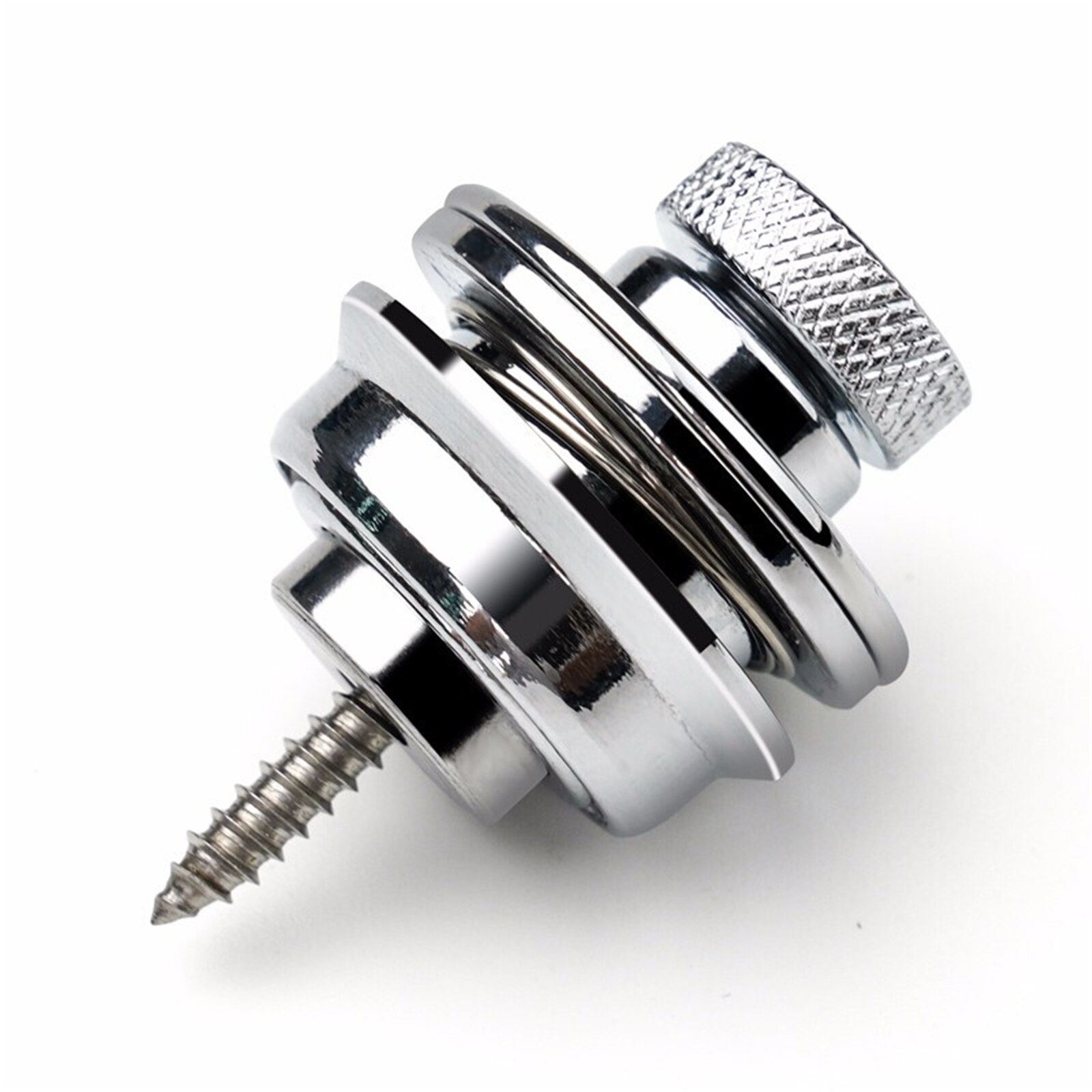 Blocco tracolla per chitarra 1 pezzo Straplock di sicurezza con pulsante in metallo resistente per chitarra acustica elettrica basso ukulele: Argento