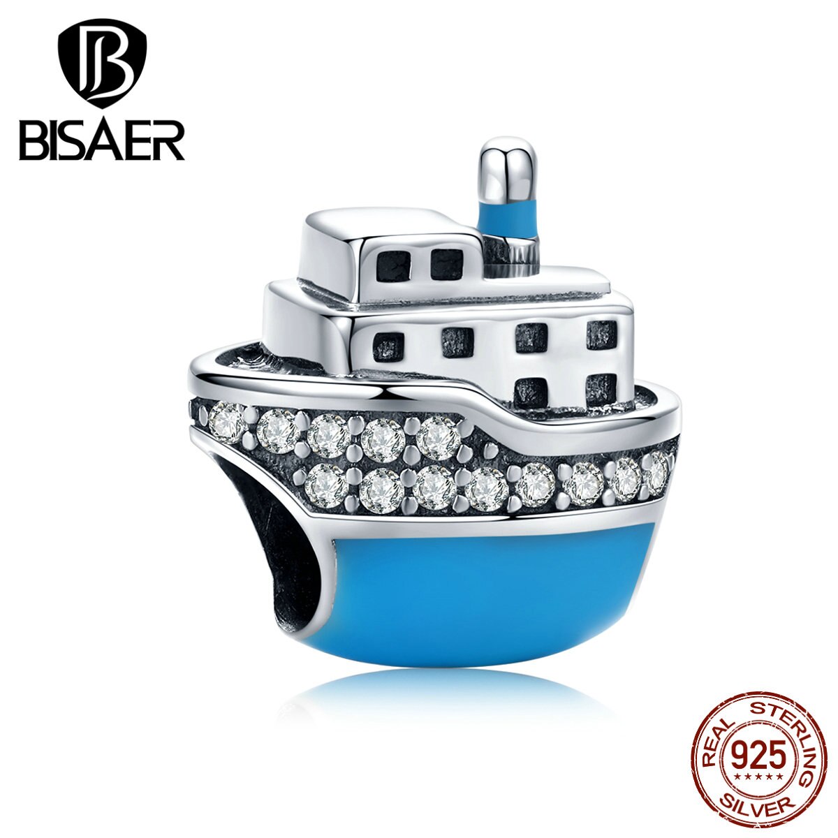 Travel Charms BISAER 925 Sterling Silver Travel Navigate Tours Beads Charms fit Bracelets Silver 925 Jewelry ECC1379