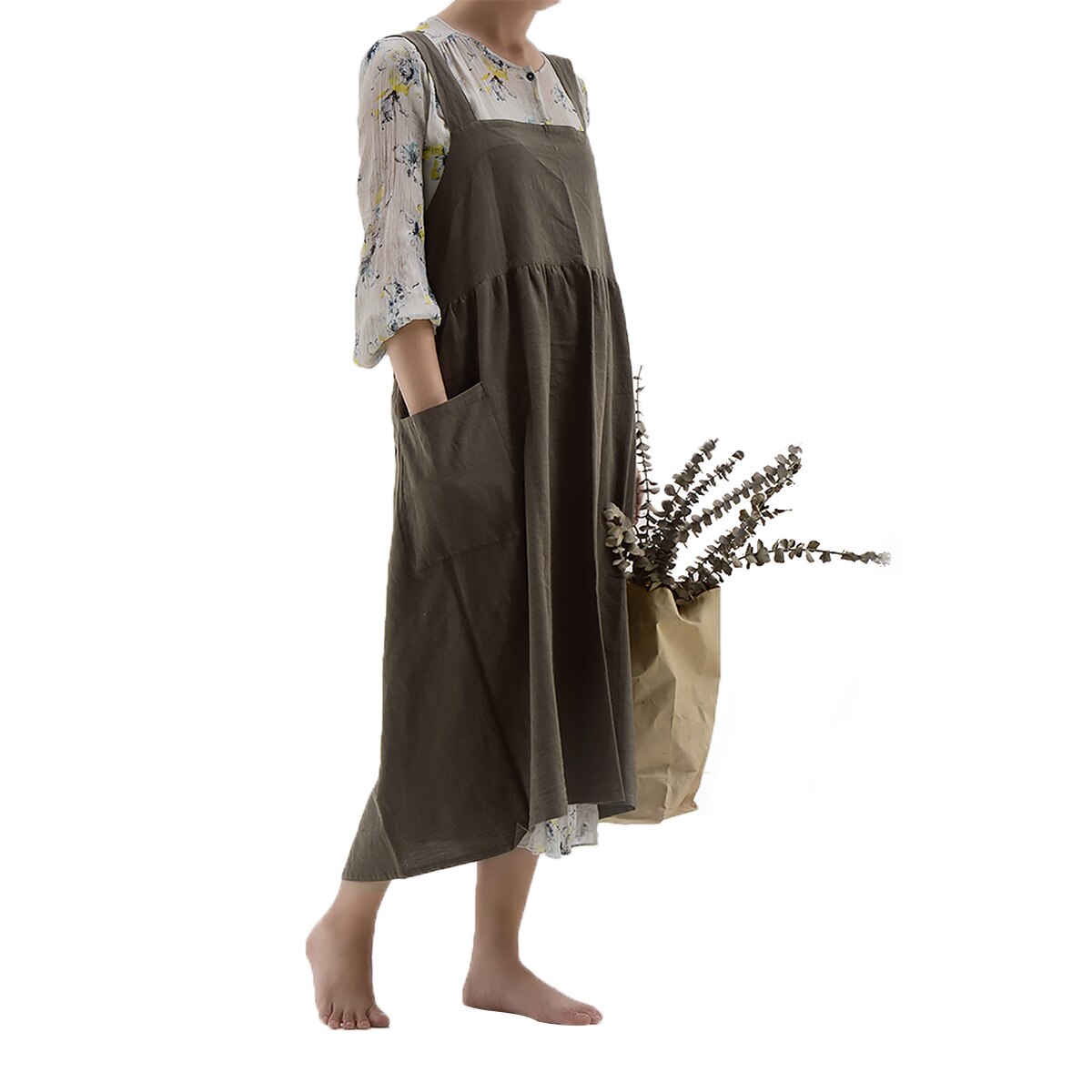 AA Adults Apron, Solid Color Adjustable Sleeveless Housekeeping Apron Cooking Accessories