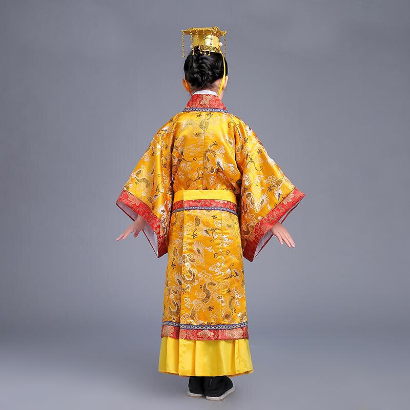 Traje chino tradicional encantador para niño, traje de Príncipe emperador antiguo, traje de niños, traje de teatro, vestido de foto YZT0820
