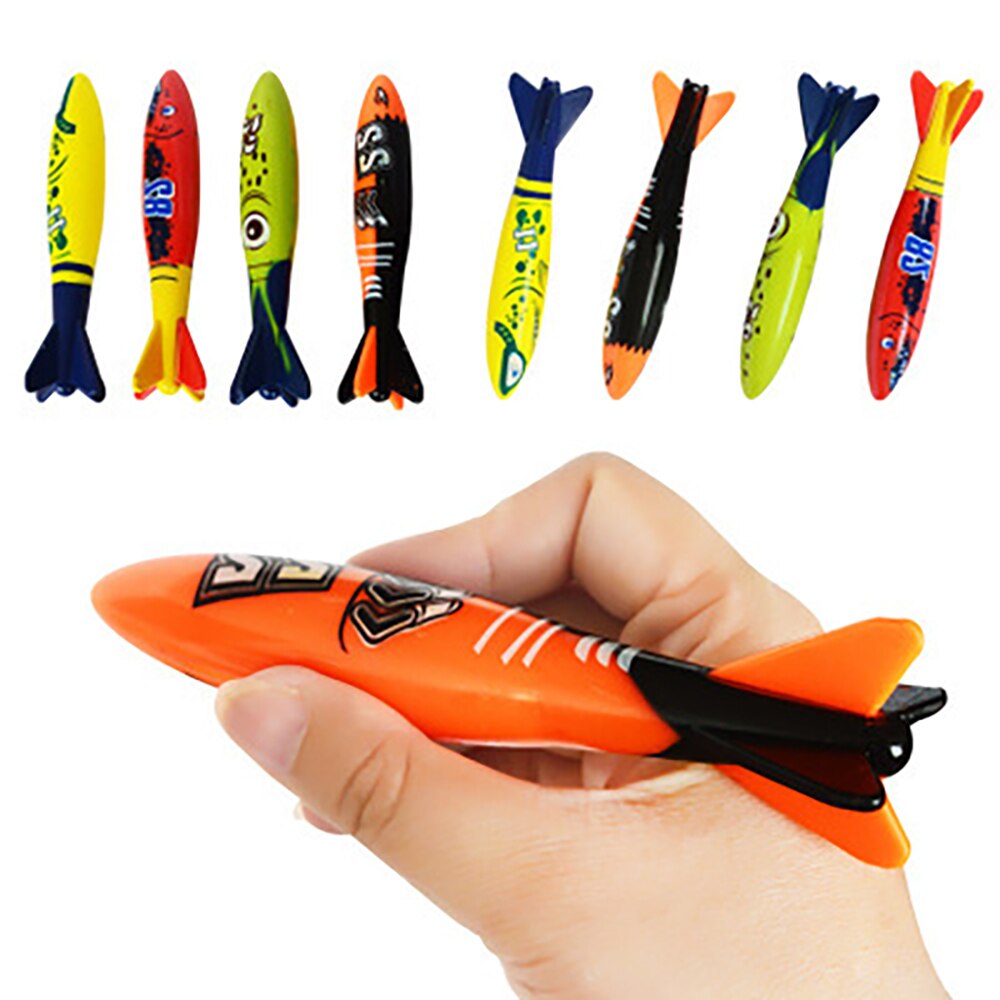 4pz Siluro Razzo di Lancio Giocattolo immersione Gioco Siluri Banditi Bambini Subacquea Spiedi Giocattolo