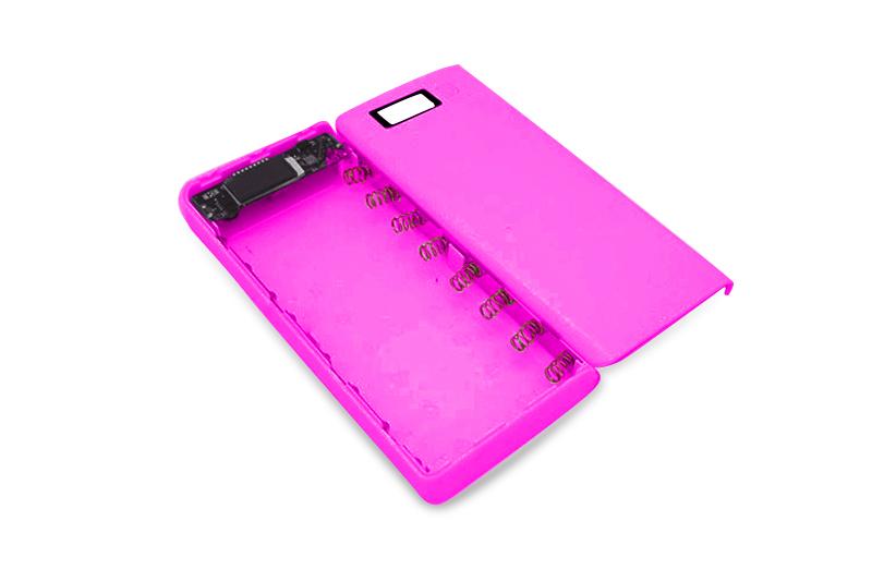 Funda de batería 18650 para iPhone 6, 6S Plus, Xiaomi: Morado
