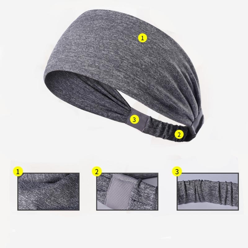 FDBRO Sport Sweatband Fitness Running Headband Gym Workout Yoga Anti-slip Elastic Hair Band Football Basketball Sports Safety