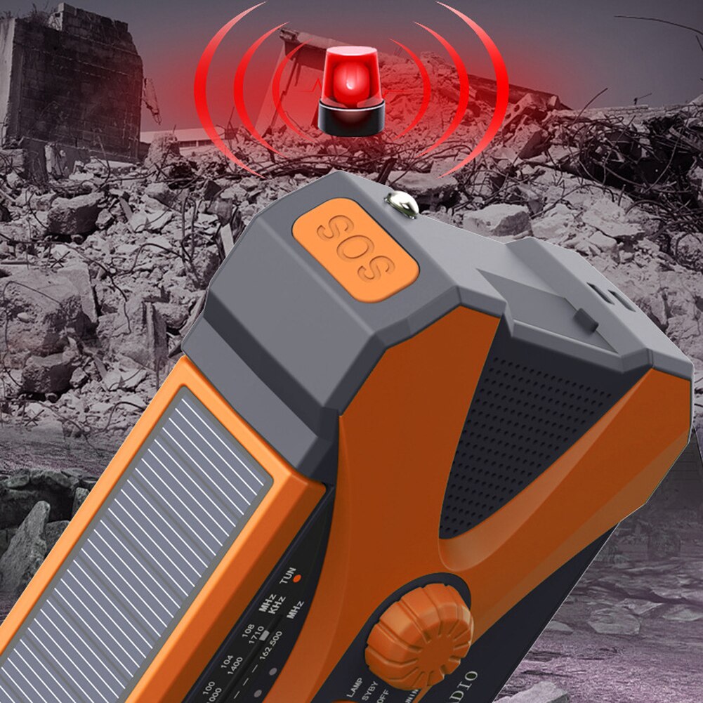 Multifunctional Hand Crank Electric Generator Portable Radio AM/FM/NOAA Emergency Radio USB Solar Power Supplys LED Flashlight