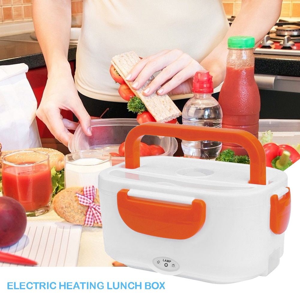 Fiambrera de calefacción eléctrica portátil, contenedor de comida para coche y hogar, 12V, 110V, 220V, calentador de comida, vajilla, calentador de comida, contenedor de arroz