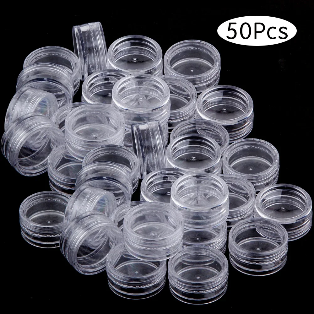 10/20/30/50 Stuks Lege Plastic Fles Sieraden Kraal Hervulbare Flessen Kleine Ronde Cosmetische Container Opslag potten Draagbare Doos: Dark Gray