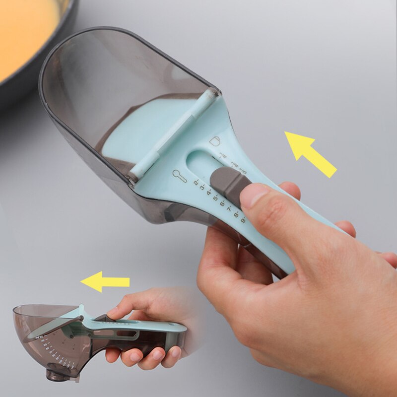 2Pcs Kitchen Adjustable Measuring Spoons Multifunctional Baking Metering Scoops Cooking Measure Cups Kitchen Accessories Tools