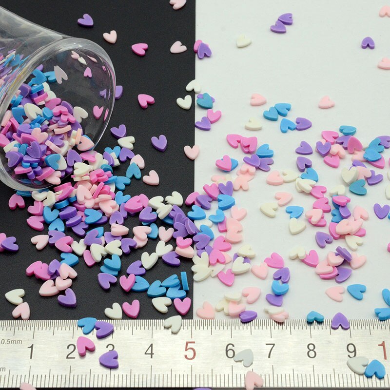 10g/ parti polymer ler hjerte mix drysser dejlige konfetti til håndværksfremstilling, diy konfetti: 10g bland 4