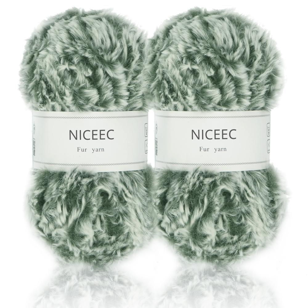 Niceec 2 Strengen Super Soft Bont Garen Chunky Pluizige Faux Fur Garen Wimper Garen Voor Haak Knit-Totale Lengte 2 × 32 M (2 × 35yds,50G × 2): 504