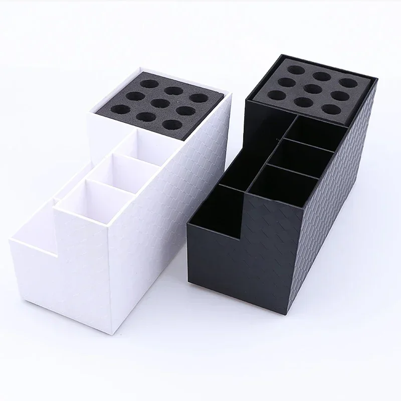 Czarno-białe pudełko robić przechowywania nożyczek fryzjerskich Grzebień Klipsy Stojak Fryzjerski Kosmetyczny schowek na narzędzia Akcesoria fryzjerskie