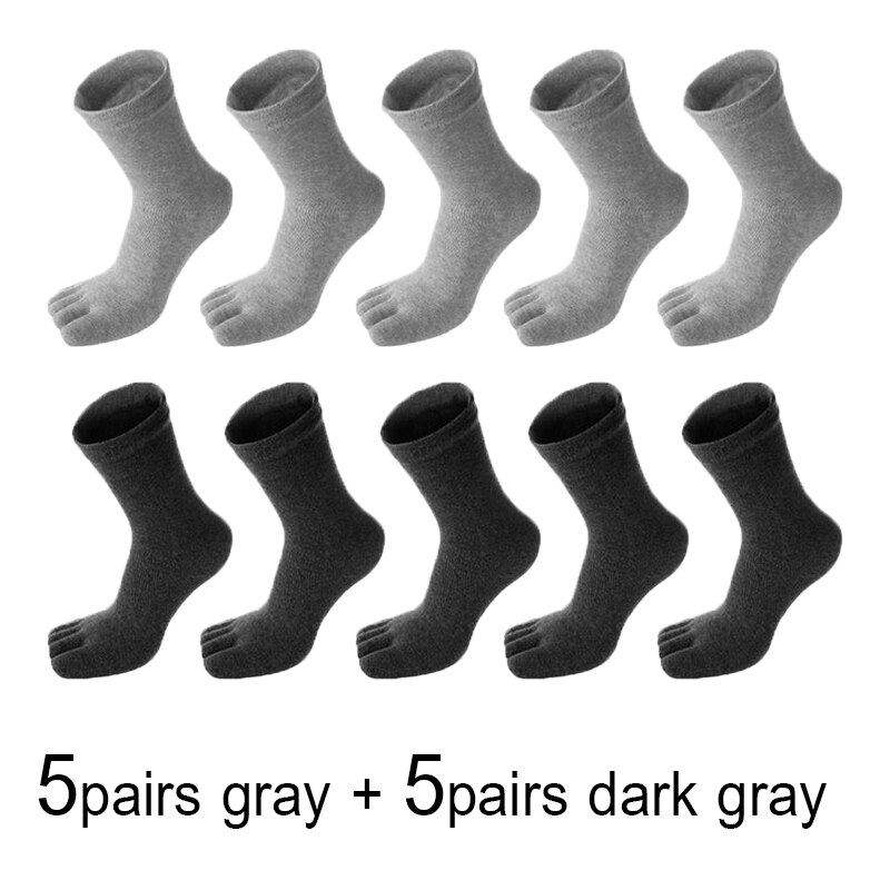 Calcetines de algodón con dedos separados para hombre, calcetín Unisex de talla grande 5, para otoño e invierno, 10 pares, 20 unidades: 13