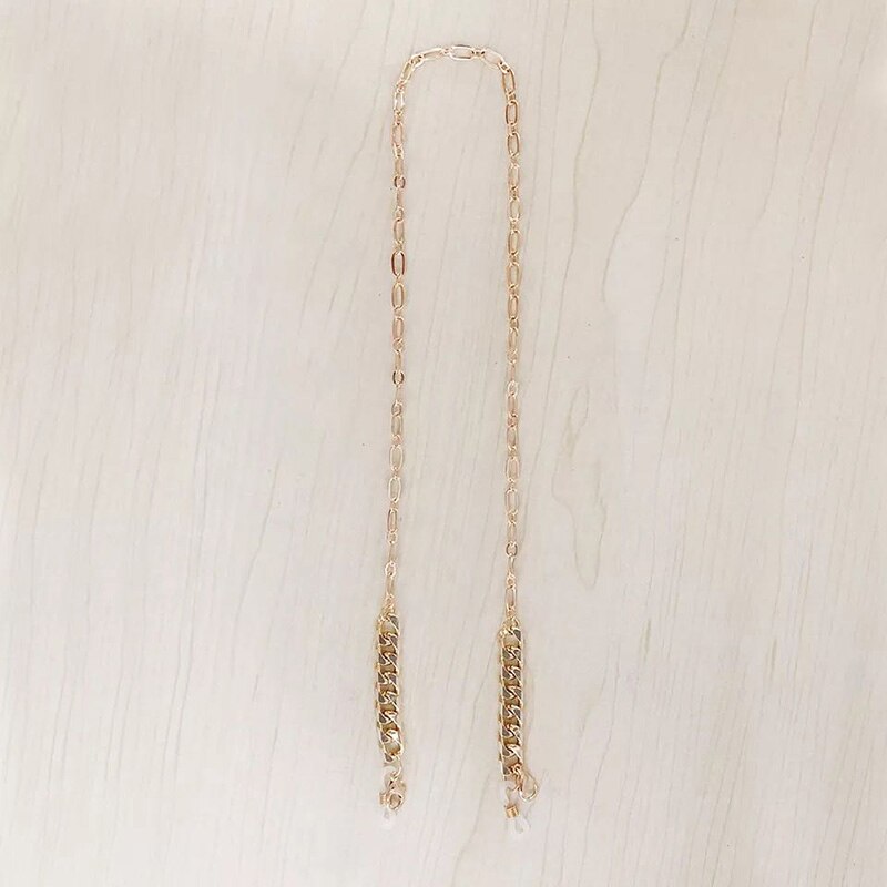Reading Glasses Face mask Chain For Women metal Imitation pearls Non-slip Sunglasses Cords Casual Eyeglass Chain For Men: C12