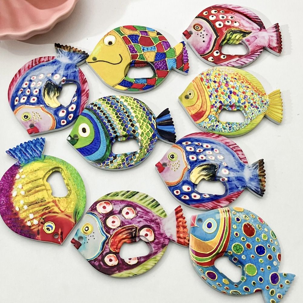 Wohnkultur Harz Fett Kopf Fisch Flasche Opener Kreative Tragbare Kühlschrank Aufkleber DIY Nette Kühlschrank Magnet Spind Schrank