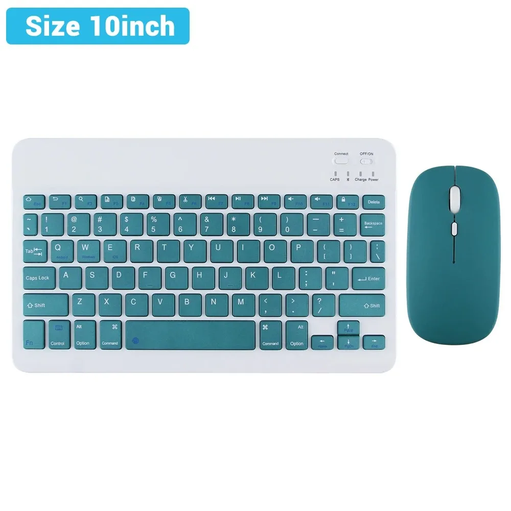 Mini souris Bluetooth sans fil 10 pouces BT clavier espagnol pour iPad 8 10e 9e génération téléphone tablette Portable pour Huawei Android: Rose