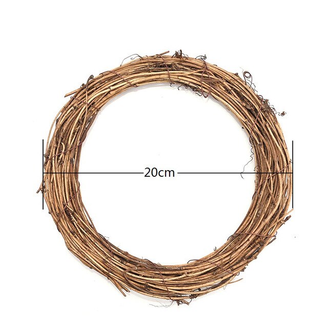 Wedding Decoration Iron Gold Metal Ring Wreath Garland DIY Wreath Bride Flower Dreamcatcher Hoop Supplies: 1pc 20cm rattan