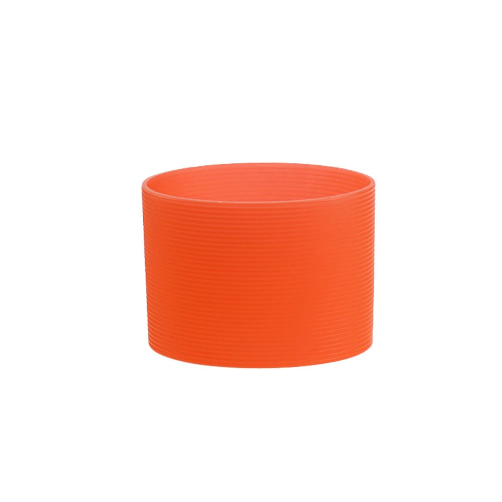 Silicone world 6.5CM tazza di vetro in Silicone tazza antiscivolo manica isolamento antiscivolo copertura protettiva striscia orizzontale copertura isolante: Orange