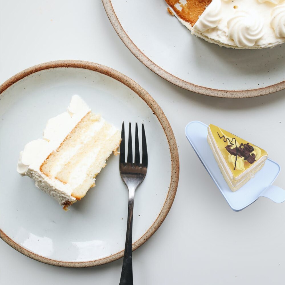 20pcs Cake Slice Container Cheesecake Box Transparent Slice Container: Blue