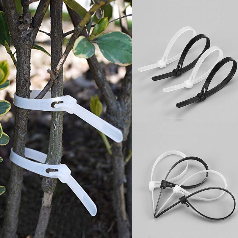 100pcs Nylon Reusable Cable Ties 8*150/5*200/8*300 Releasable Nylon May Loose Slipknot