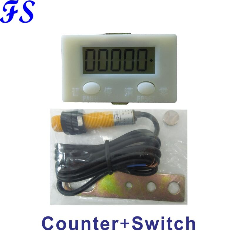 YB5C LCD Digital Electrical Counter 5 Digit Display Accumulation Counter with Magnetic Switch Sensor Punch Machine Counter Meter