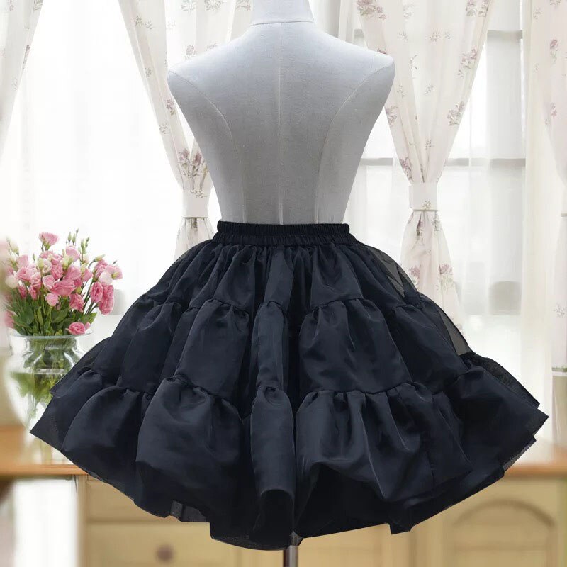 Katoen Organze Hoopless Hoepelrok Ruffle Onderrok Prinses Kostuum Meisjes Pluizige Rok Bouffant Lolita Petticoat Voor Vrouwen