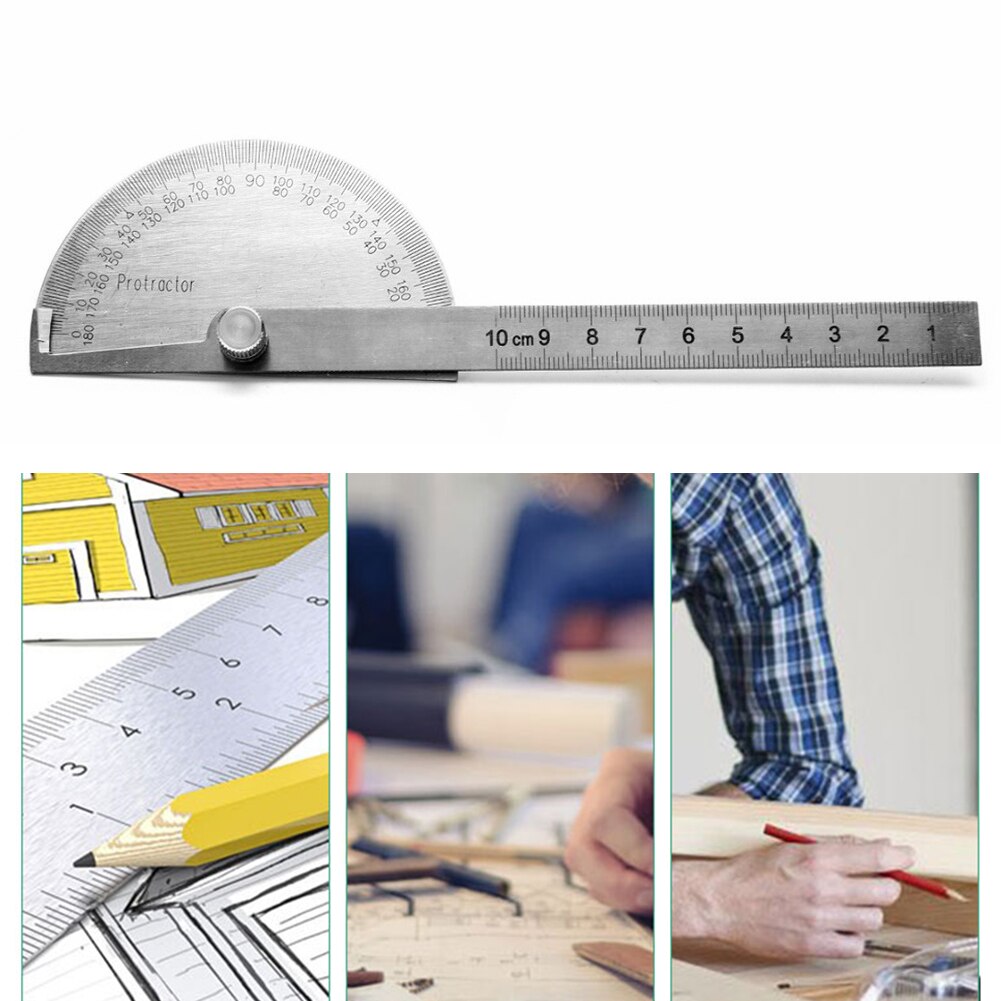 180 Degree Protractor Angle Rotary Measuring Ruler Machinist Craftsman Ruler Dividing Gauge for Woodworking Tools