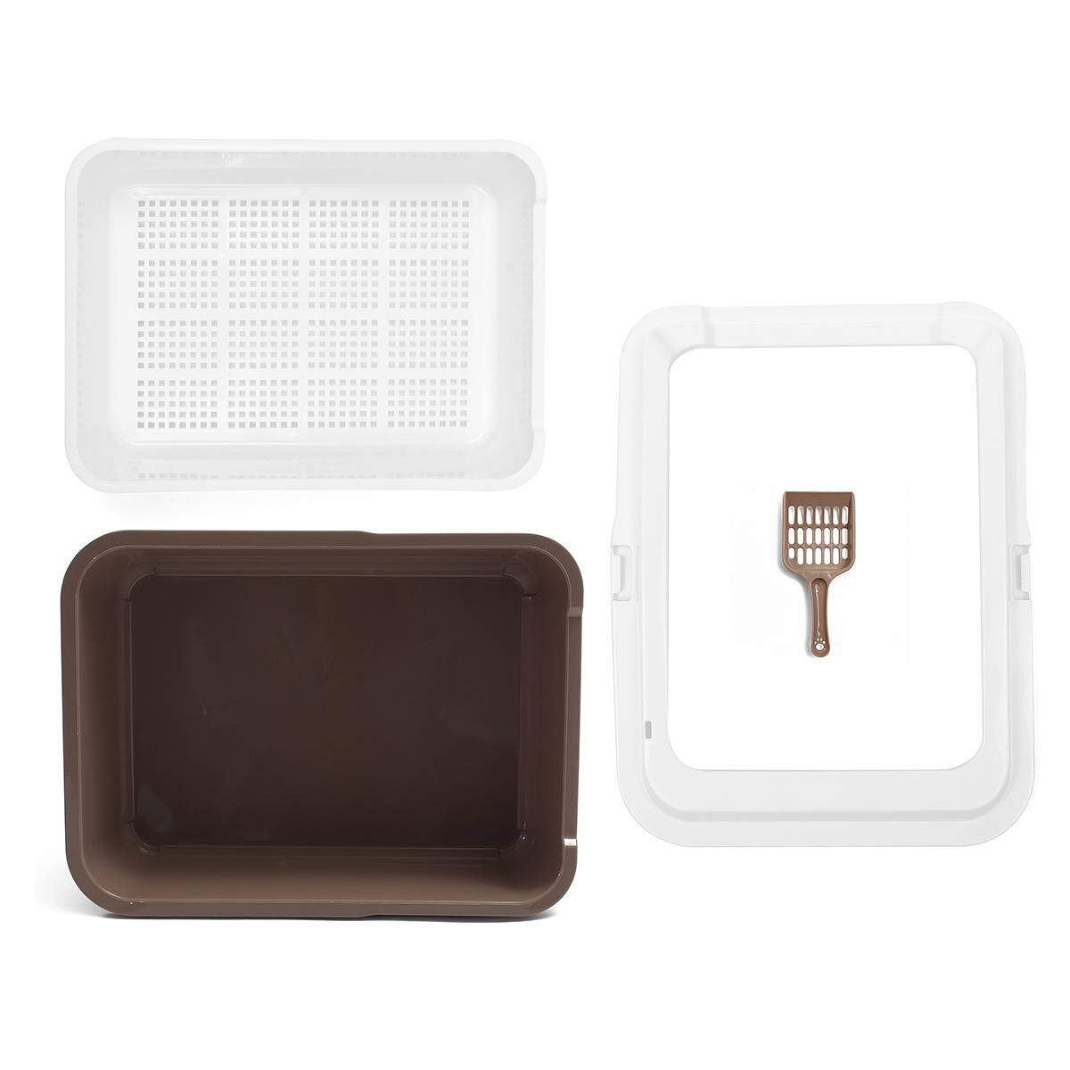 Cat Litter Box Cat Toilet Pine Litter Bedpans Semi-Closed Anti-splashing Cat Pot Crystal Sand/bentonite/tofu available