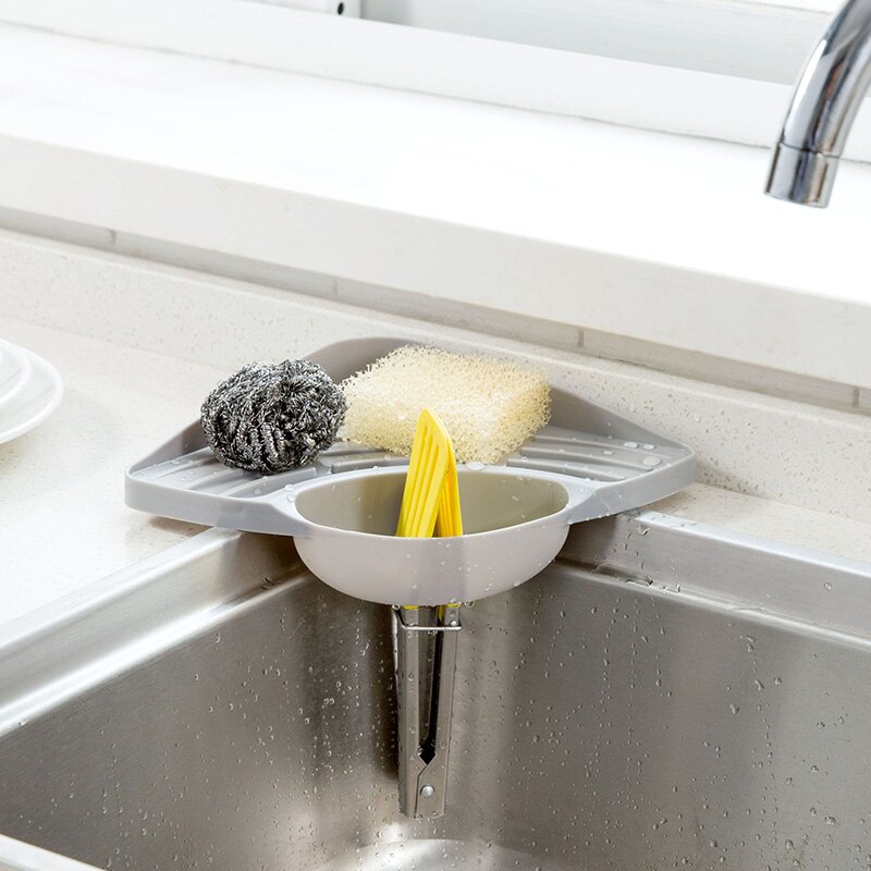 Kitchen Sink Caddy Sponge Holder Scratcher Holder Cleaning Brush Tray Sink Organizer