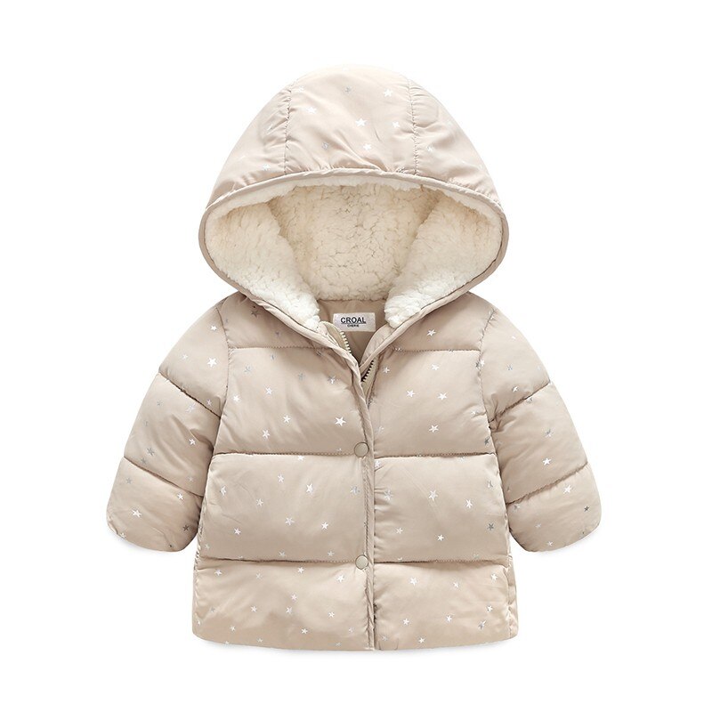 Croal cherie 80-120cm quente velo chapéu do bebê jaqueta de inverno e casaco para meninos veludo algodão acolchoado com capuz crianças meninas jaqueta
