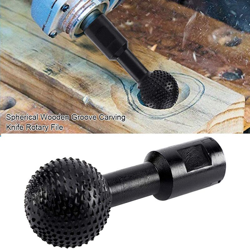 1Pcs Ball Gouge Spherical Spindles Shaped Wood Gouge 10/14MM Power Carving Attachment for Angle Grinder Wooden Carving Tool
