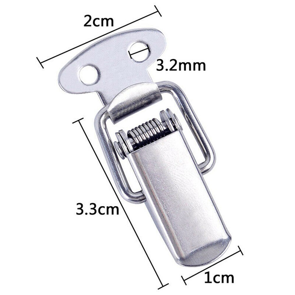 4Pcs Stainless Steel Toggle Latches Spring Locking Latch Hasps Suitcase Catch Clasp Box Hinges Furniture Hardware Accessories